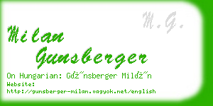 milan gunsberger business card